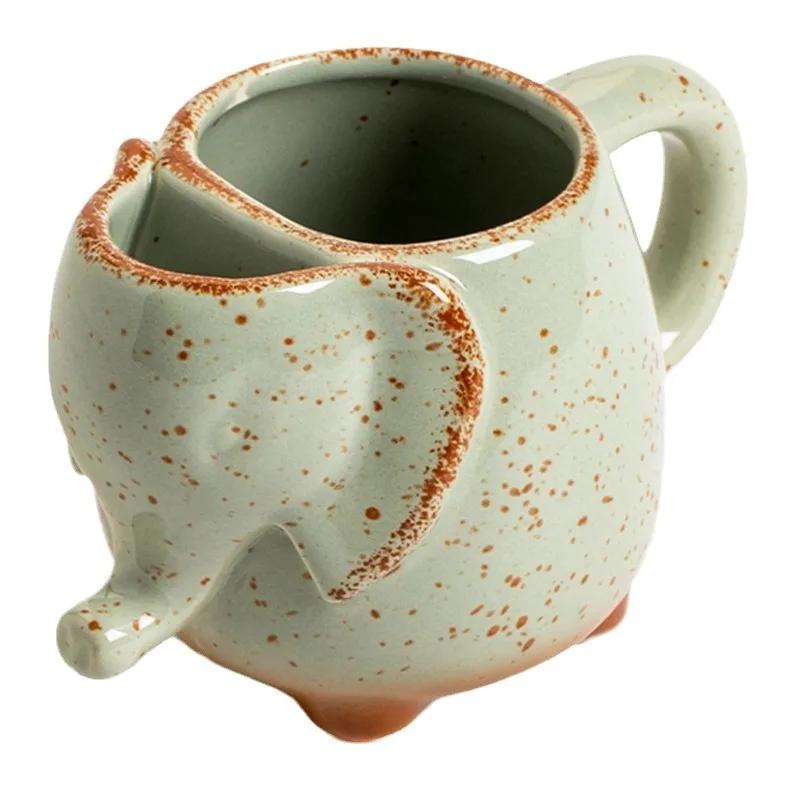 

Novel Elephants Cute Ceramic Mugs 16 Oz Cup With Tea Bag Holder For Tea And Coffee Tea Drinker Gift Cartoon Tea Mug Coffee Mug 401-500ml