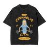 Cornholio's Gym Darias T Shirt Hip Hop Washed 100% Cotton Oversize T-Shirt  Fashion for Men Women Tops Streetwear Printed Tees