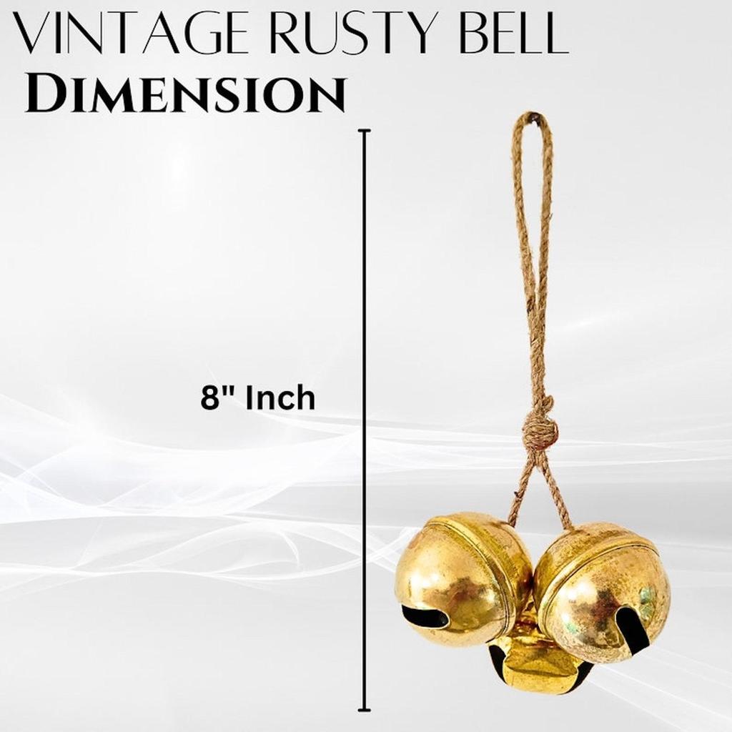 Brass Shining Jingle Bell Cluster Set of 5 Bells Handmade Metal Harmony Hanging Cow Bells Hanging Bells Lucky Christmas Tree Decoration