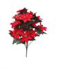 1Pcs Artificial Poinsettia Flowers Faux Poinsettia Bush Bouquets for Outdoor CemeteryWreath Wedding Garden Decorations