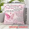 1Pc "To My Granddaughter" Love Quote Throw Pillow Cover, Suitable For Sofa, Bedroom, A Heartwarming Gift For Granddaughter.