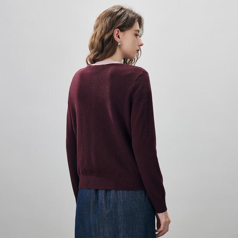 Komun Boca Women's Round Neck Wool Cardigan