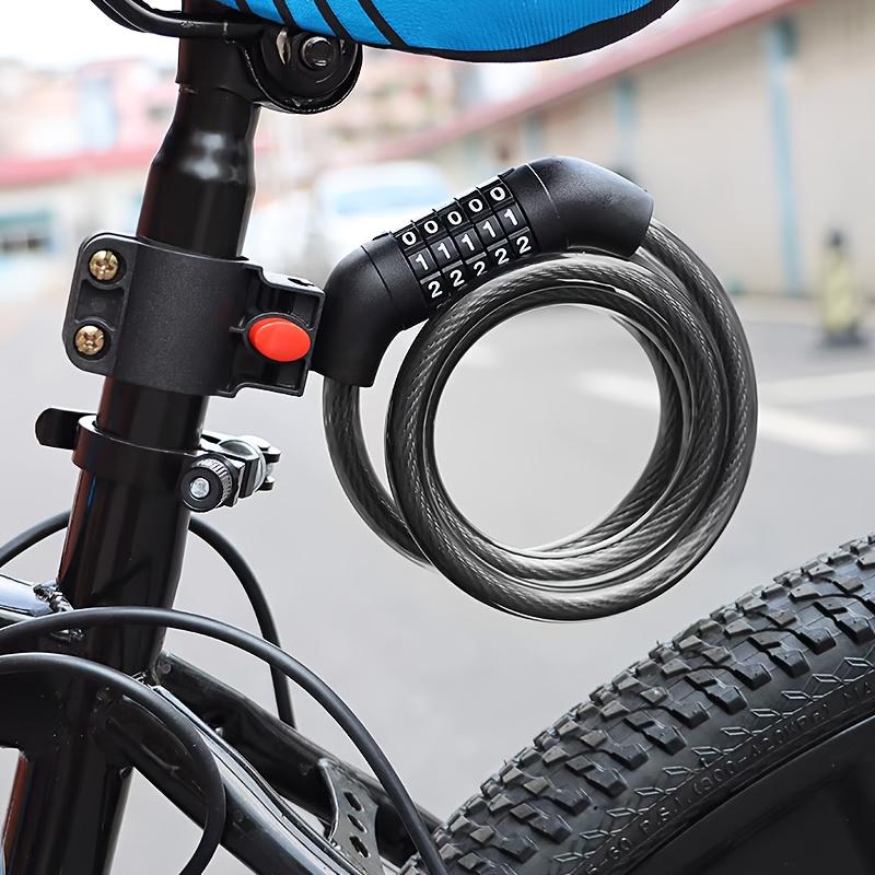 Digit Resettable Combination Bike Cable Lock AntiCut Waterproof PVC Coated Steel Wire Security Lock Keyless Flexible Cable Lock 4