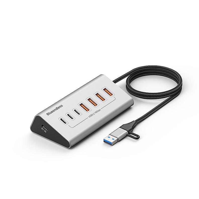 BlueShuo USB 3.2 10-Port Typ-C Hub Splitter für Laptops & Desktops