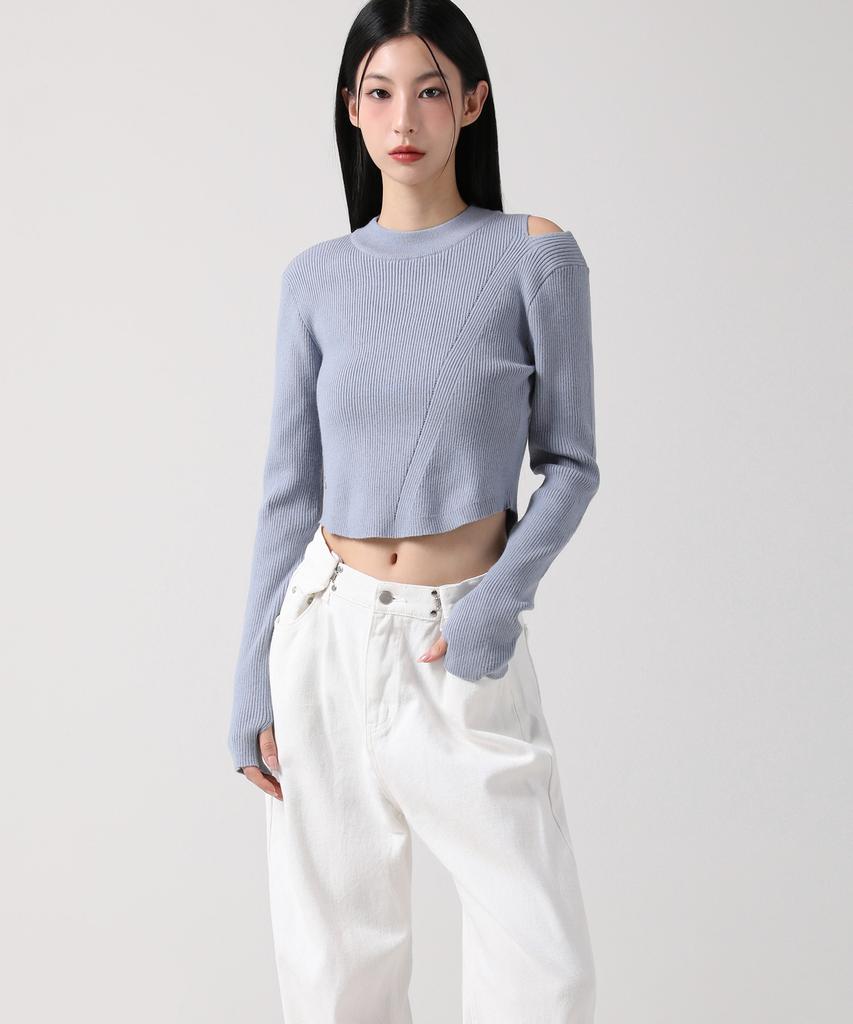 AVANDRESS Tati Hole Round Knit Ivory