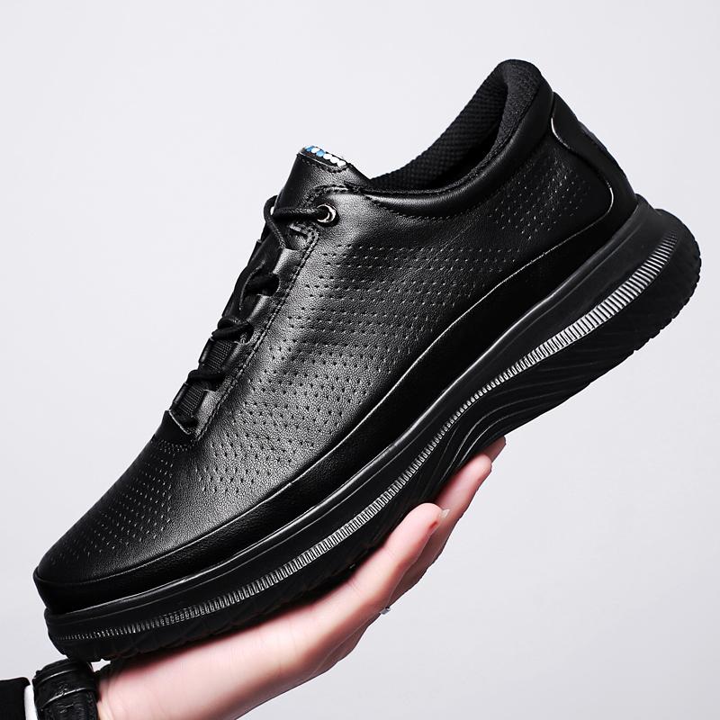 Fashion Genuine Leather Men's Casual Shoes Outdoor Running Shoes Non-Slip Male Sneakers Light Men Tenis Masculino Leisure Walk Trainers