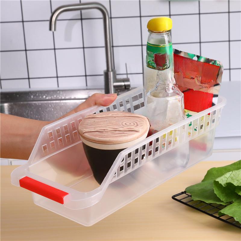 

Легко сортируемый ящик для хранения вещей Пластиковый кухонный ящик для хранения вещей Прозрачная утолщенная корзина для хранения в холодильнике красный