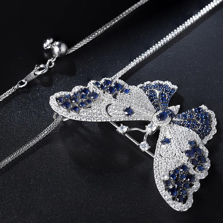 Luxury Fashion Fine Jewelry Silver Custom Animal Zircon Pearls Butterfly Pins Brooches for Women