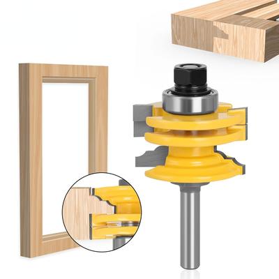 1pc 8mm 12mm 1/2" Shank Glass Door Rail & Stile Reversible Router Bit Woodworking Milling Cutting for Wood Tool Bits 02014