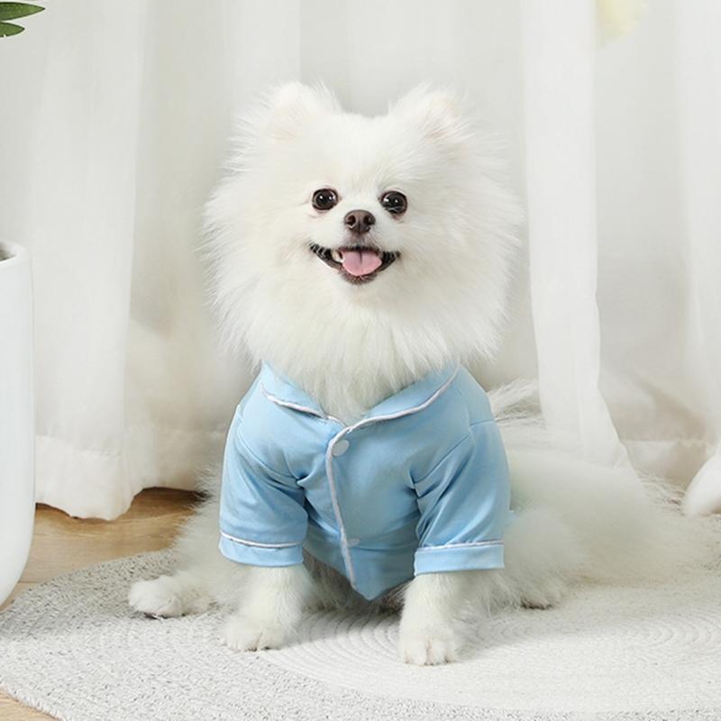 Pet Shirt Pajama for Dog Cats Lapel Collar Shirt Dog Sleepwear Comfortable Two Legged Shirt Dog Loungewear Pet Supply