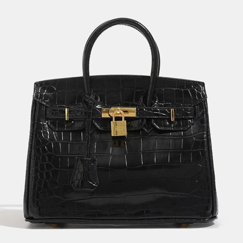 Crocodile Pattern Platinum Bag New Women's Large-capacity Commuter Handbag Shoulder Bag Messenger Bag