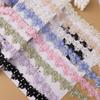 Lace Trim Ribbon For Wedding Dress Diy Crafts Material 3D Embroidered Flowers Patch Decorative Beaded Fabric Sewing Accessories