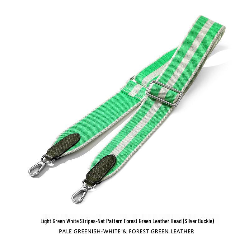 F-97 Color Block Stripe Wide Canvas Shoulder Strap for Bag Modification