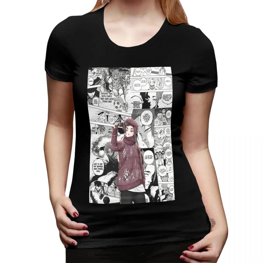 Itoshi Sae Blue Lock Cartoon Anime TShirt for Women ONeck Streetwear T Shirts Womens Short Sleeve Summer Clothes Tops