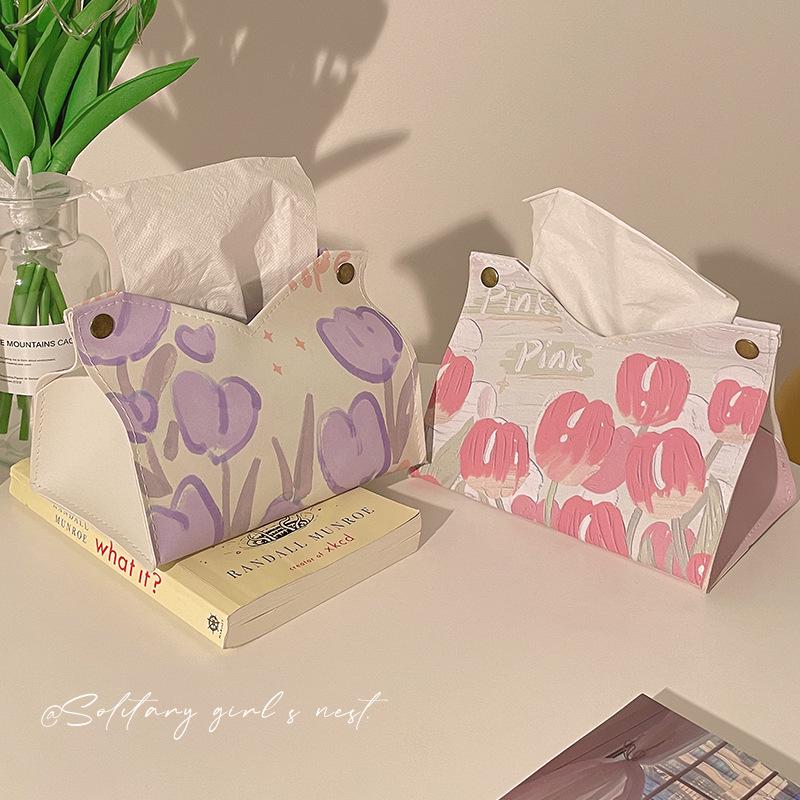 

Tulip Tissue Box: Multifunctional Storage & Napkin Holder for a Modern Living Room 18.5x12x13 cm рожевий