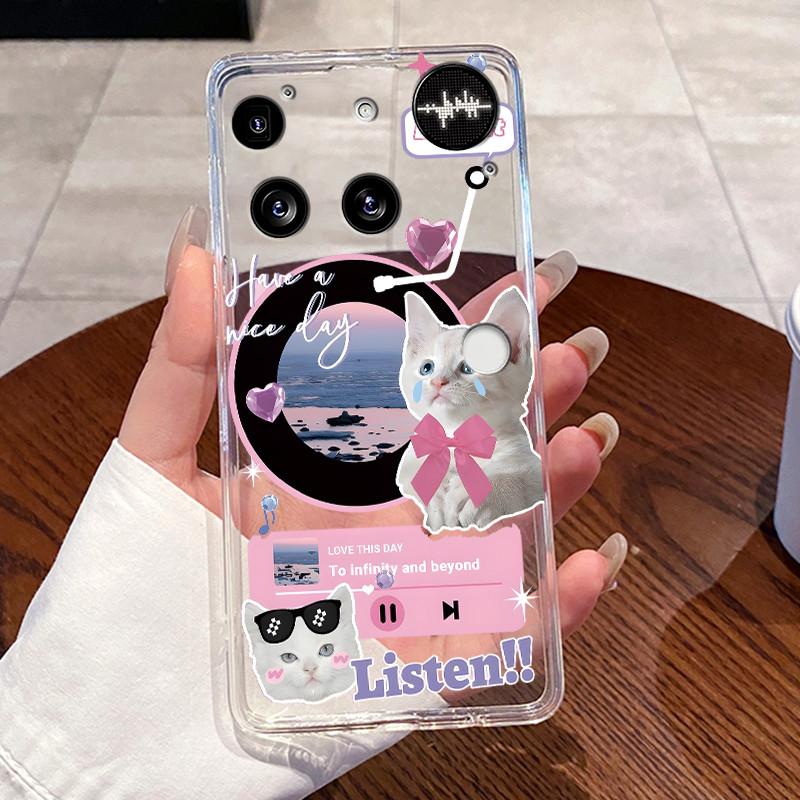 Casing For Nothing Phone (3) Case For Phone3 Back Cover Aesthetic Fashion Cute Cat Cartoon Transparent Soft Silicone Phone Case