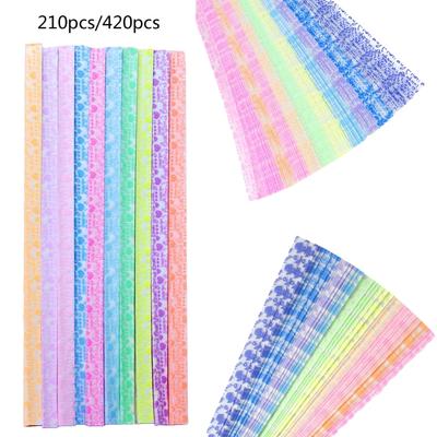 Folding Star Paper Craft Folding Paper Double Sided Glow Star Strips Sheets Set