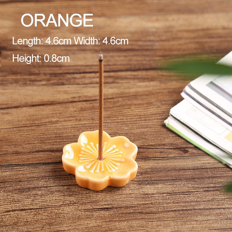 Ceramic Cherry Blossom Incense holder wax melt Burner sahumerios holder Aromatherapy Office Teahouse Living Room Ornament XX007
