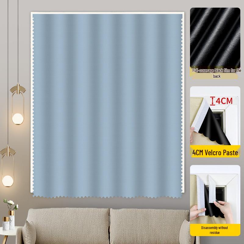 Velcro Blackout Curtain: No-Punch Sunshade for Small Windows & Rentals