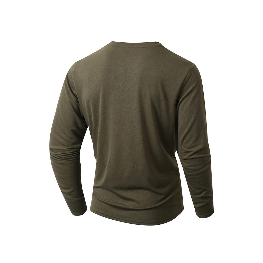 Men's Solid Color Long Sleeve T-Shirt Shirt Men's Casual Sports Top