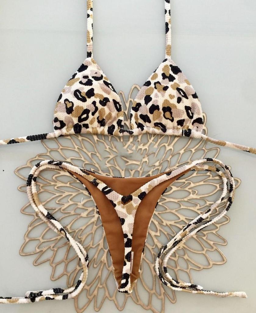 2024 European & American Stylish Bikini: Special Fabric Print, Sexy Beach Swimsuit for Women