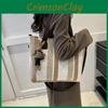 Chic Street Style Large Tote Bag For Women Soft Canvas Commuter Crossbody Design