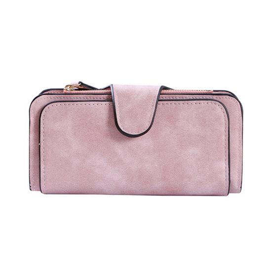 Women Long Wallet Large Capacity Wallet with Zipper Pocket 16 Card Slots ID Window Faux Leather Travel Clutch Wallet for Cash Management