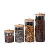 Clear Glass Storage Jar Candy Jar with Lid Creative Copper Ring Dried Fruit Snack Striped Glass Bottle Kitchen Storage Container