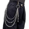 New European-American Punk Star Waist Chain: Women's Multi-Layer Hollow Metal Chain Jewelry