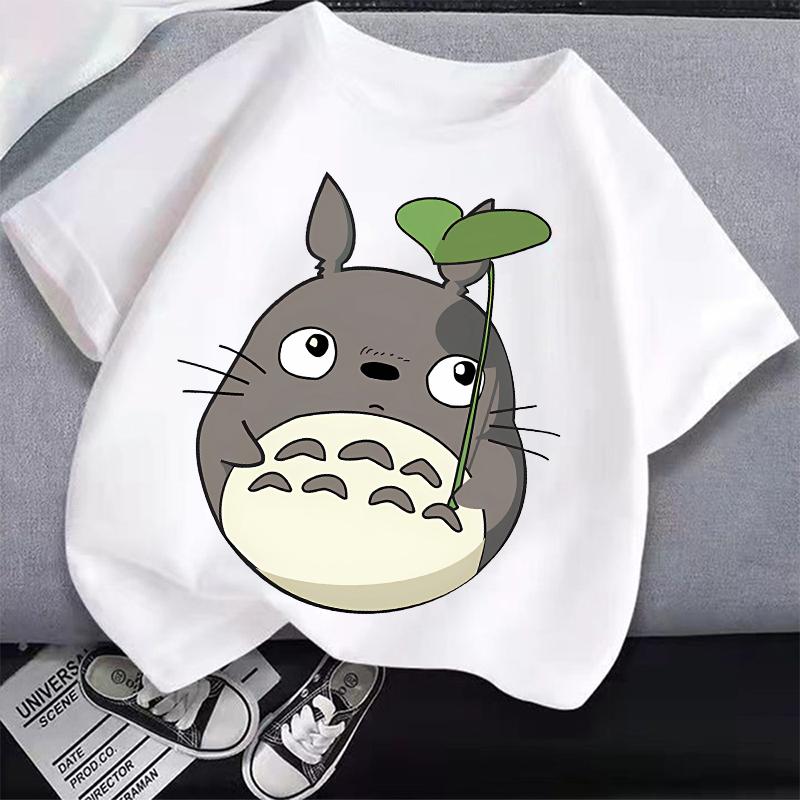 Totoro Children Cotton Short Sleeve Top Cute Miyazakis Anime Cartoon Printed Tee Summer New Style Clothes for Kids T-shirt Gift