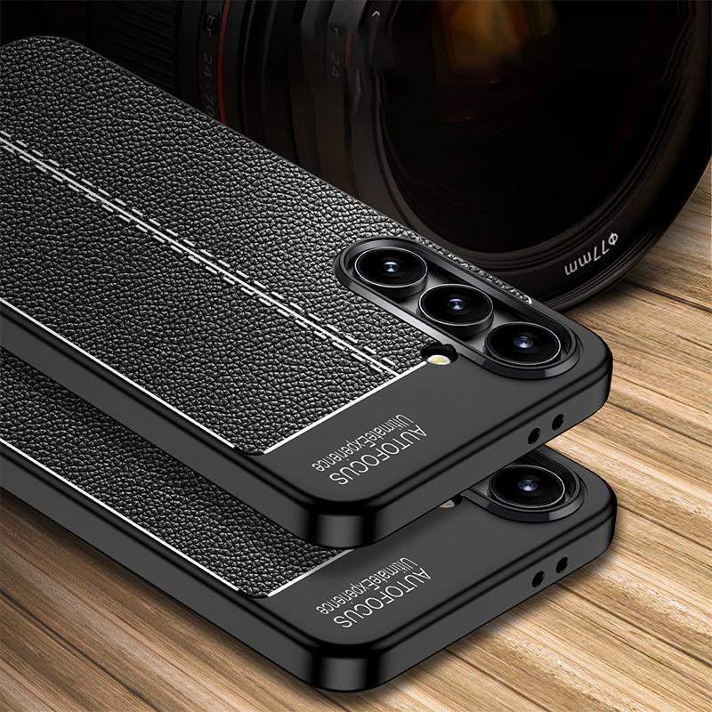 For Samsung Galaxy S24 FE Case Litchi Texture TPU Flexible Phone Cover