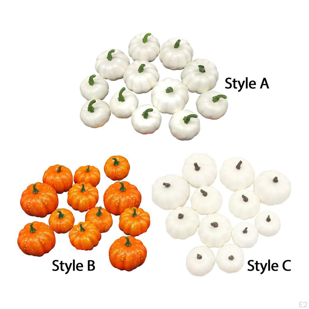 12 Pieces Artificial Pumpkins Autumn Decoration Foam Props Festival Ornament for Decorating