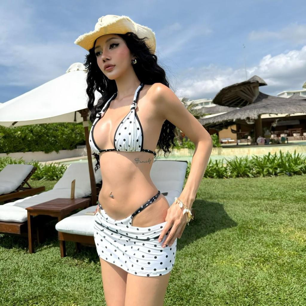 Women's Polka Dot Spicy Girl Bikini: Split Skirt Style, Sexy Tummy Coverage, Slimming, Vacation Beachwear