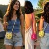 Knitted Wine Bottle Carrier Solid Color Mesh Tote Bag Portable Water Tote Bag  Party Decor