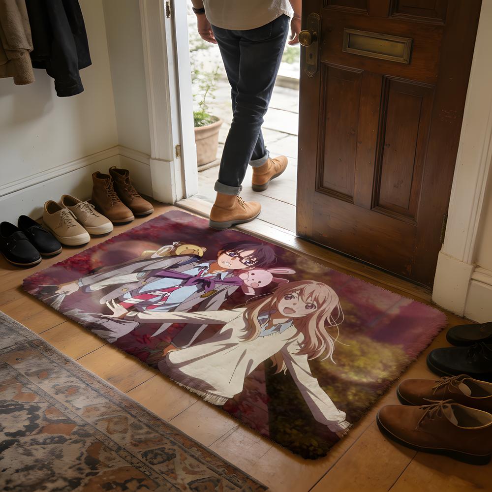 A SSilent VoiceX Anime Floor Mat Soft Flannel Absorbent Mat Non-Slip Rug Home Bedroom Bathroom