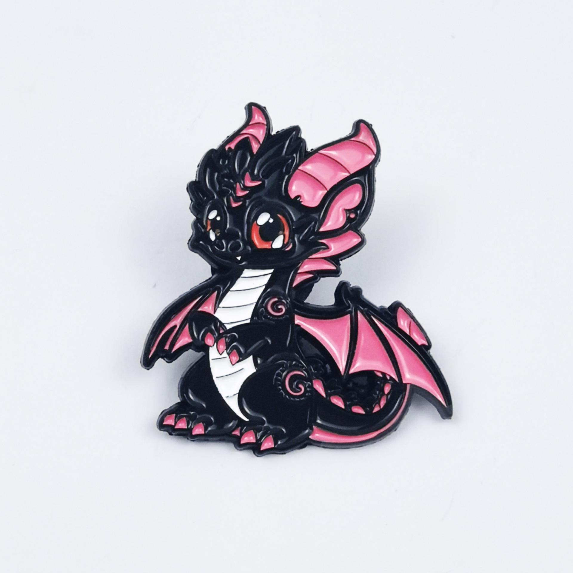 Cartoon Western Dinosaur Brooch - Cute Dragon Children s Jewelry & Creative Bag/Clothing Accessory Metal Badge.