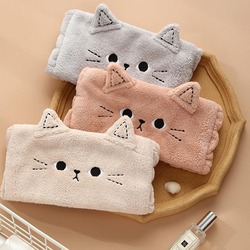 Cat New Coral Fleece Wash Face Bow Hairbands For Women Girls Headbands Headwear Hair Bands Turban Hair Accessories