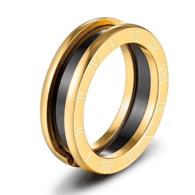 3 Colors Men 'S Roman Numerals Women Rings Charm Finger Trendy Stylish Zircon Stone Punk Stainless Steel Rings Couple Bridal Wedding Occasion Jewelry