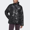 adidas Lockere Winddichte Warme Sport-Baumwolljacke mit Stehkragen für Damen Jacken Schwarz FT2549