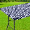 Olanly Rectangle Vinyl Table Cloth Elastic Fitted Tablecloth Waterproof Plastic Table Covers Fold Tables Picnic Camping Outdoor
