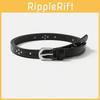 Solid Color Simple Rivet Decoration Women Casual Slim Waist Belt For Daily Use