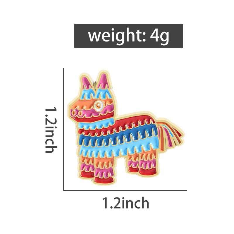 Cartoon Mexican Donkey Horse Enamel Pins Custom Brooches Colorful Unicorn Lapel Badges Clothes Animal Jewelry Gift for Friends