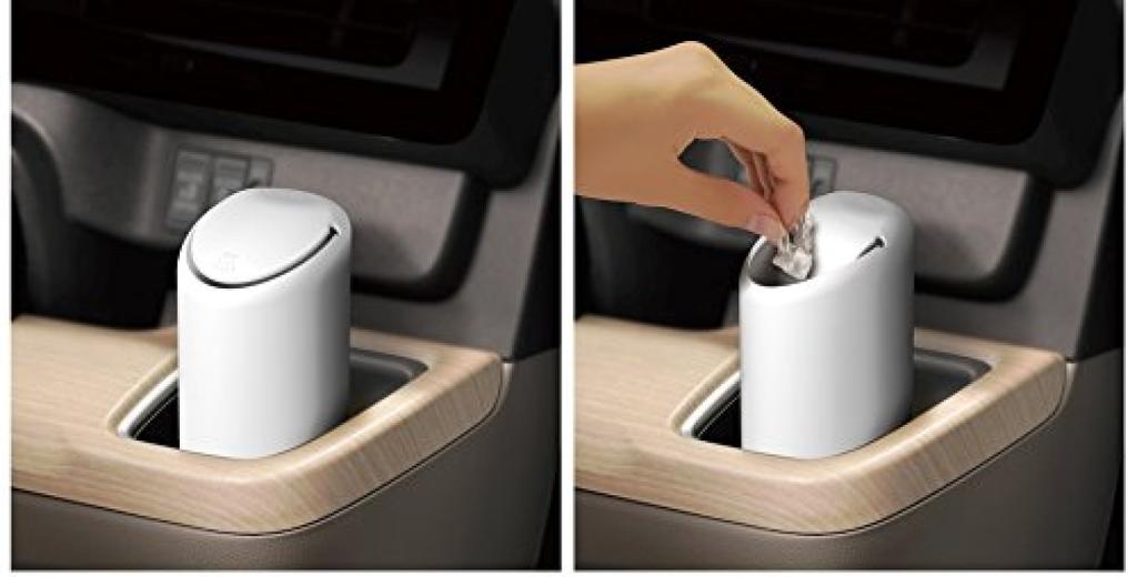 Carmate Smart Bottle Silicone Car Trash DZ380 Can, White,