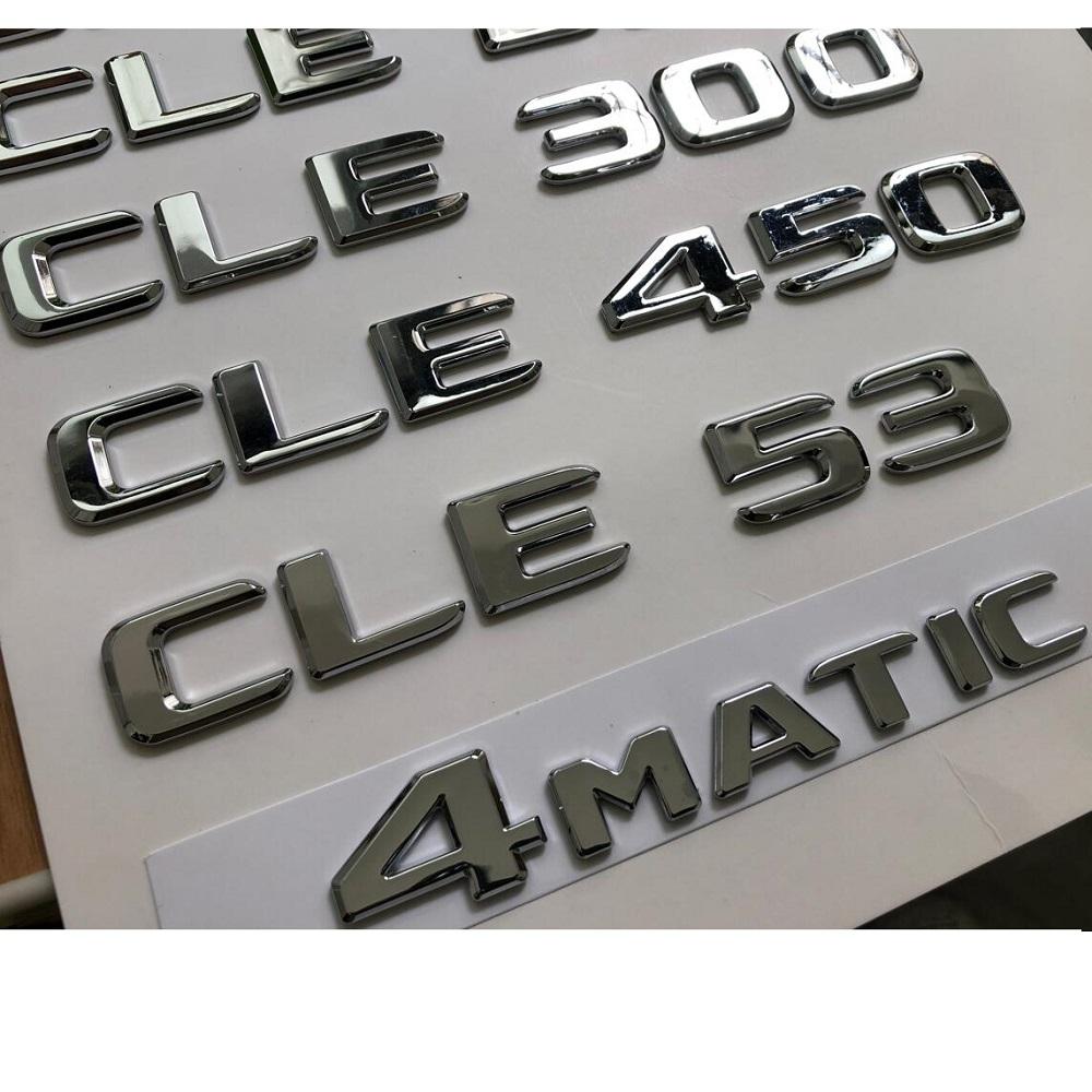 Chrome Silver Trunk Letters for Mercedes Benz CLE53 AMG CLE200 CLE220 CLE220d CLE260 CLE300 CLE350 CLE400 CLE450 CLE500 Emblems ZB1