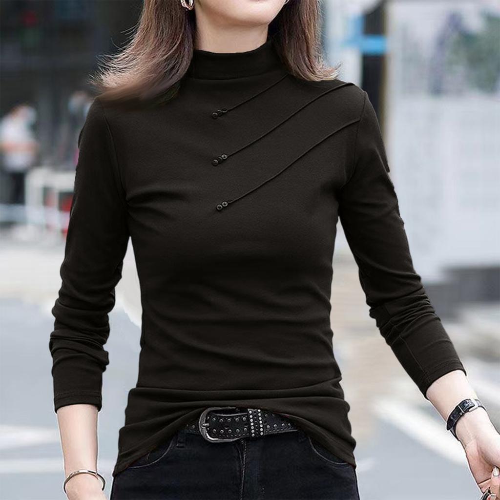 Women's Fashion Casual Solid Color  Long Sleeve  Top