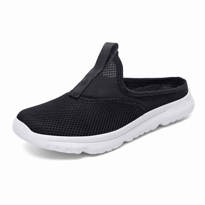 

36-46 Мужские/Женские Тапочки Мужские Полутапочки Летние Сетчатые Метро-дышащие Мужские Черные Туфли Мюли 39 белый/чёрный