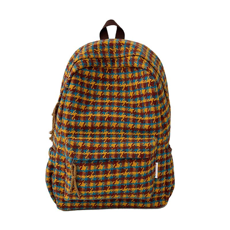 

Рюкзак женский с рисунком «гусиная лапка» рюкзак большой емкости оранжевый