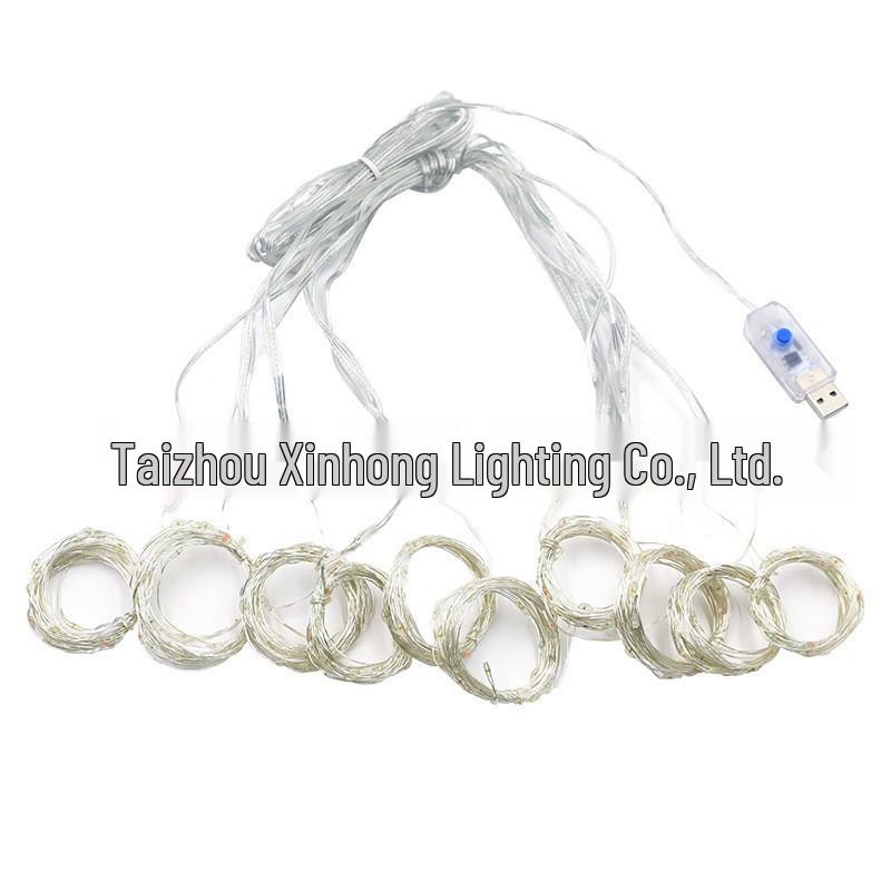 LED Rézhuzal Ablakfüggöny 3x3 Méter Távirányítós USB Csatlakozós Kollégiumi Díszítéshez