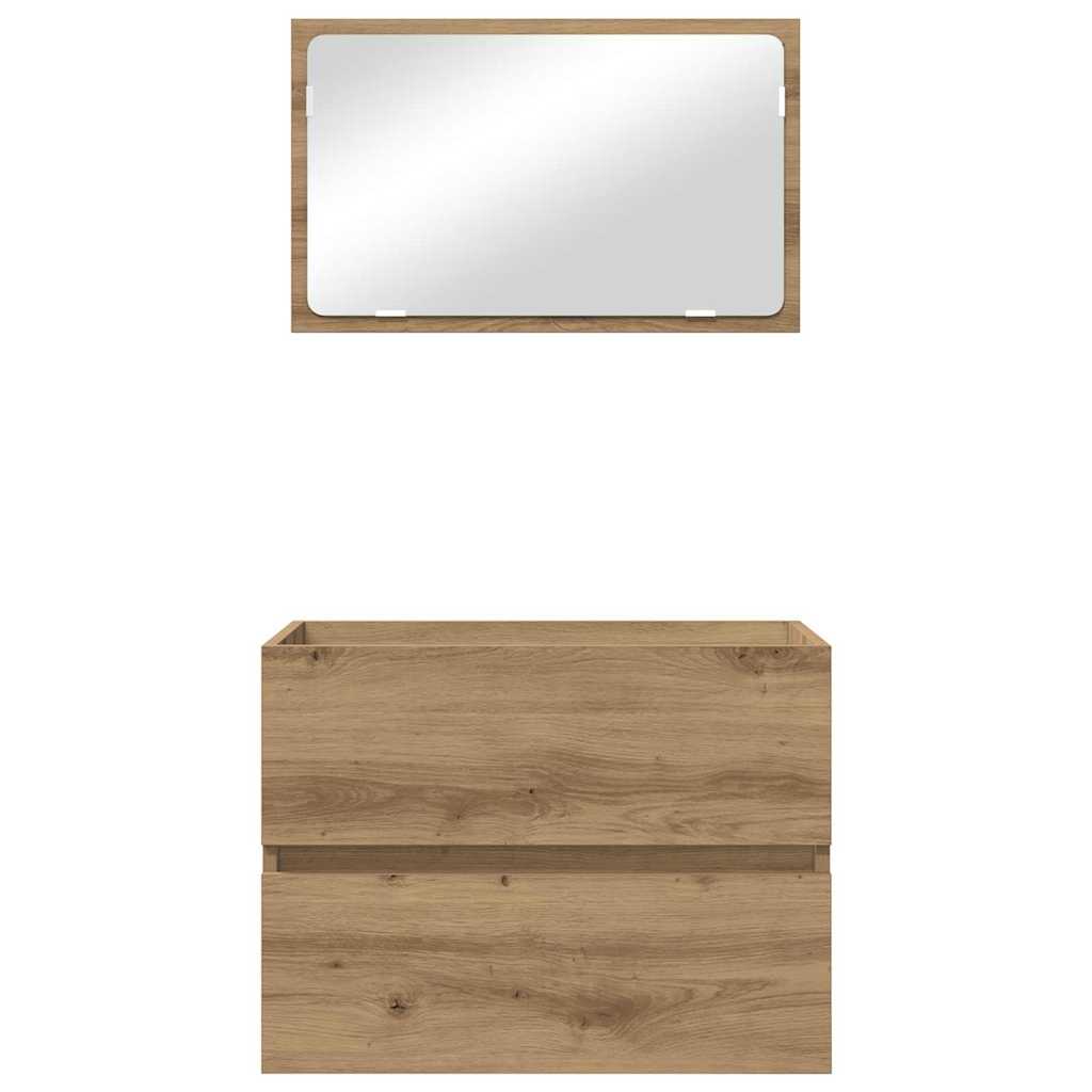 Bathroom Furniture Set 2 Pcs Artisan Oak Plywood and Metal