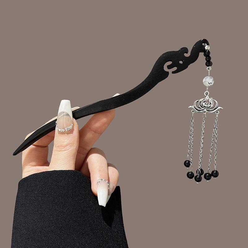 Traditional Sandalwood Hairpin for Chinese Cheongsam & Hanfu Updo